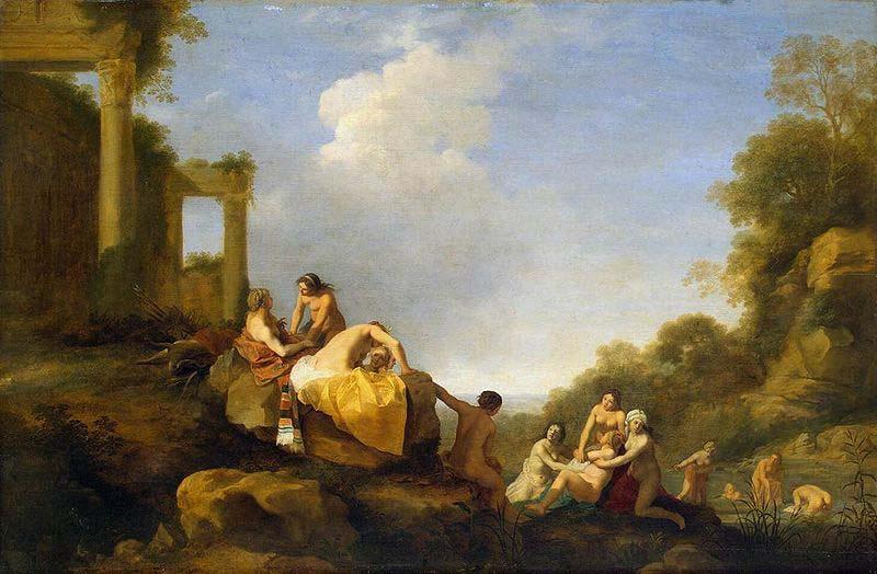 POELENBURGH, Cornelis van Landscape with Diana and Callisto oil painting picture